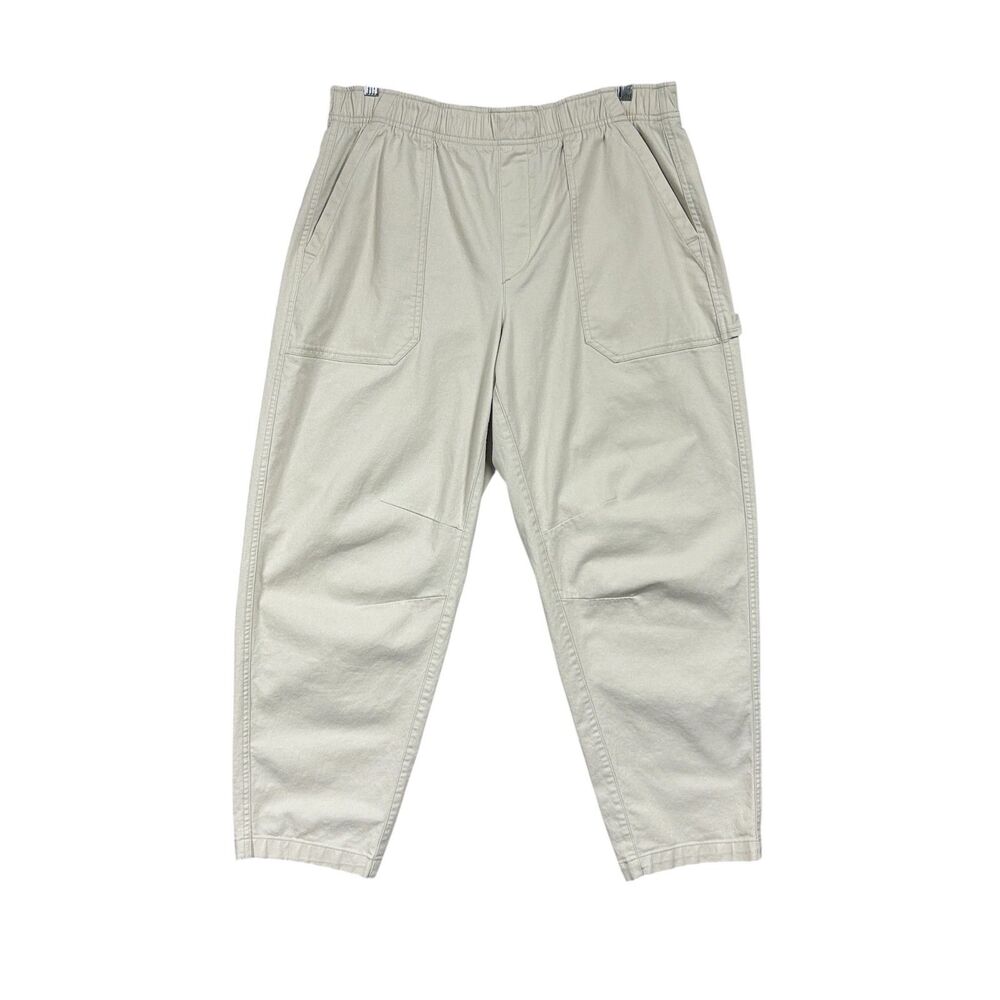 Old Navy High Rise Pulla Utility Pant Comfort Waistband Sz L Cream